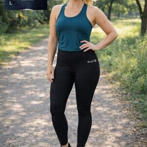 Baleaf High Waisted Black Athletic Leggings size L